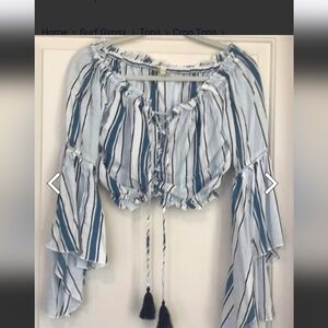 Surf gypsy off the shoulder crop top